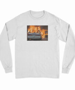 Toronto Police Car In Fire Long Sleeve T-Shirt