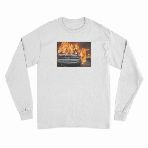 Toronto Police Car In Fire Long Sleeve T-Shirt