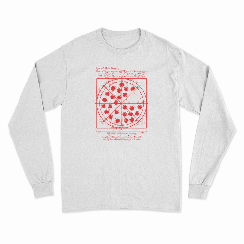 Vitruvian Pizza Long Sleeve T-Shirt