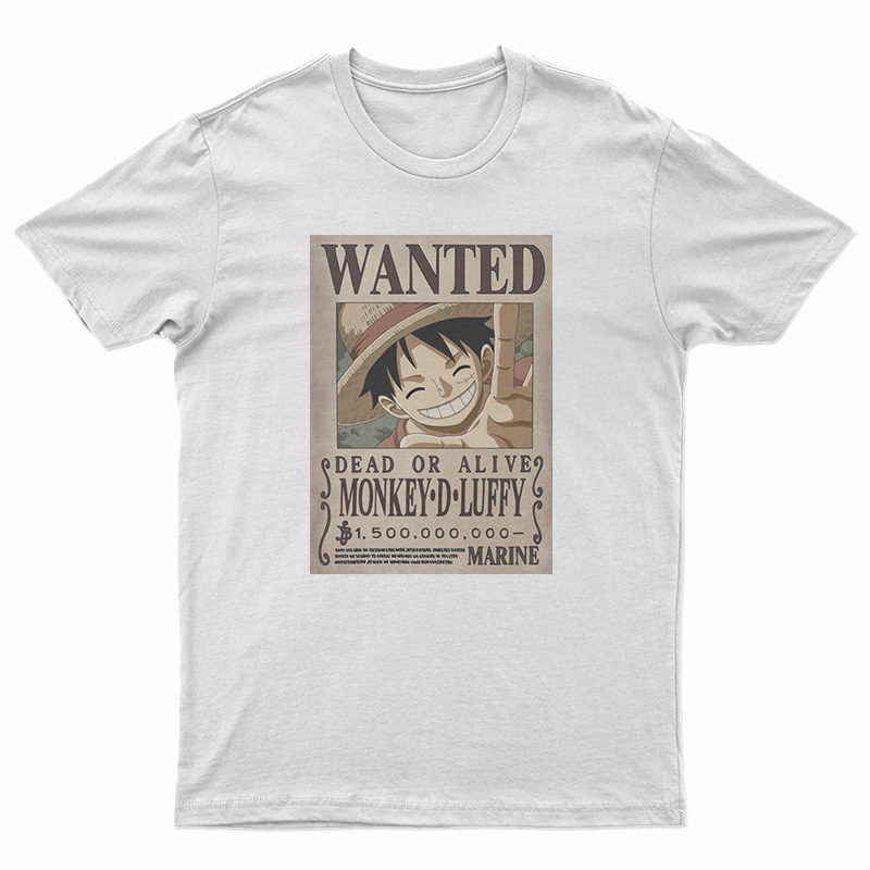 Wanted Monkey D Luffy Dead Or Alive 1.500.000 T-Shirt