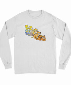 Bart Simpson And Garfield Long Sleeve T-Shirt