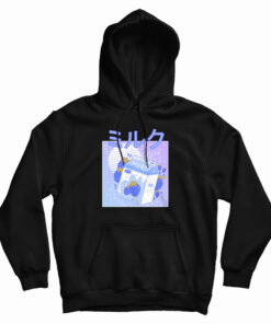 Blue Japanese Kawaii Strawberry Milkshake Funny Hoodie