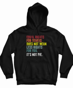 Equal Rights For Others Does Not Mean Less Rights For You It's Not Pie Hoodie