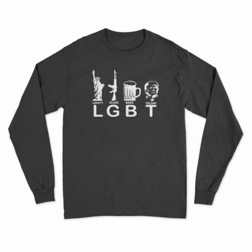 LGBT Liberty Guns Beer Pro Donald Trump Long Sleeve T-Shirt