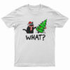Black Cat Gift Pushing Christmas Tree Over Cat What T-Shirt