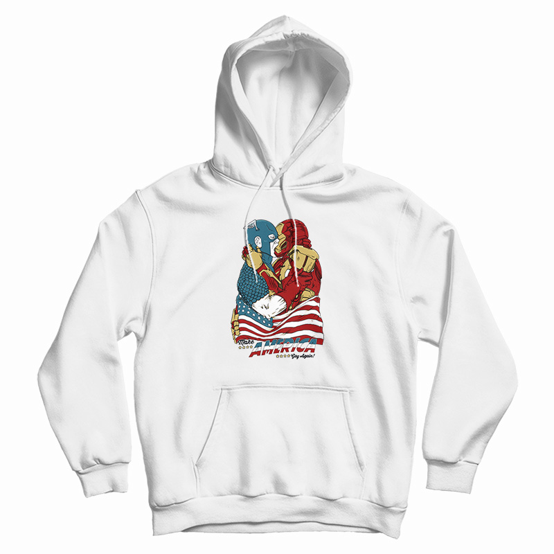Captain America And Iron Man Kissing Meme Hoodie