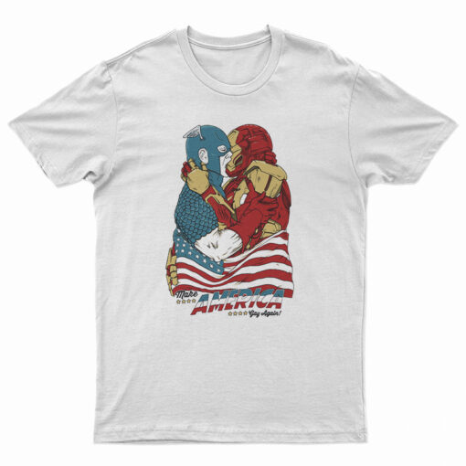 Captain America And Iron Man Kissing Meme T-Shirt