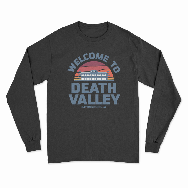 LSU Tigers Death Valley Sunset Garment Pocket Long Sleeve T-Shirt