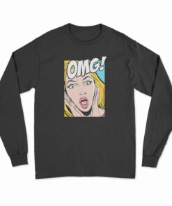 OMG Comic Speech Bubble Vector Printed Long Sleeve T-Shirt