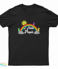 Bear Rainbow I Hate People T-Shirt