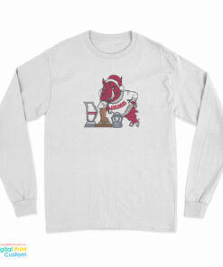 Coach Sam Pittman Arkansas Razorbacks Mascot Trophy Long Sleeve T-Shirt