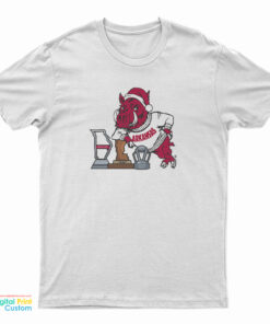 Coach Sam Pittman Arkansas Razorbacks Mascot Trophy T-Shirt
