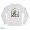 Cottagecore Aesthetic Frog Playing Banjo On Mushroom Cute Long Sleeve T-Shirt
