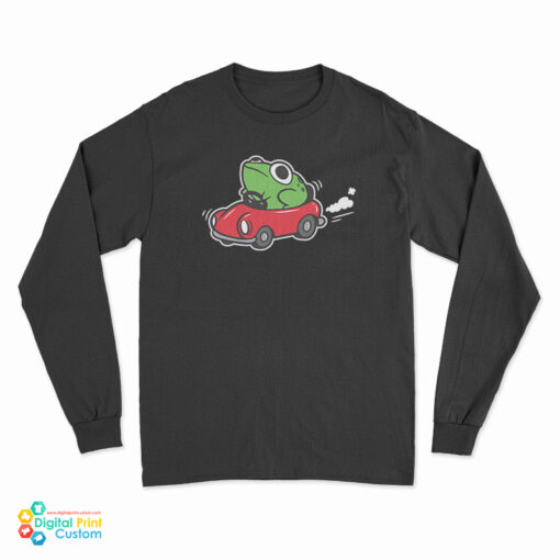 Frog Riding In A Car Long Sleeve T-Shirt