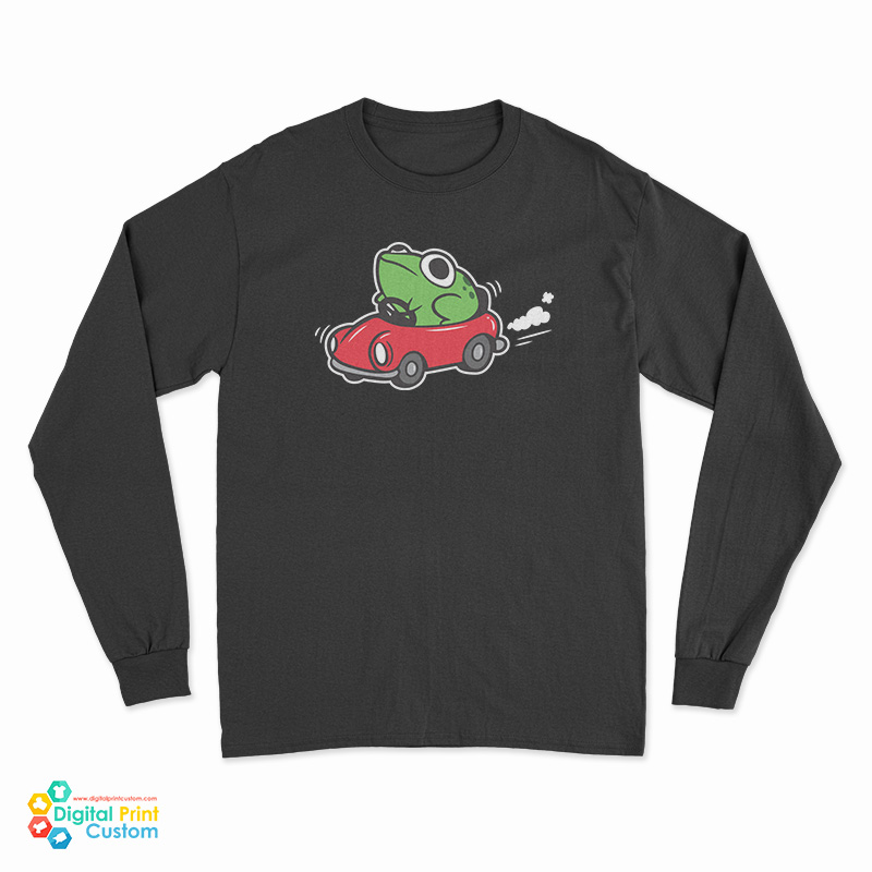 Frog Riding In A Car Long Sleeve T-Shirt