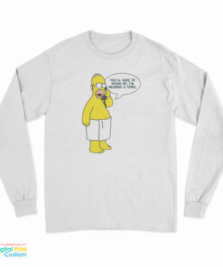 Homer Simpsons Wearing Towel Long Sleeve T-Shirt