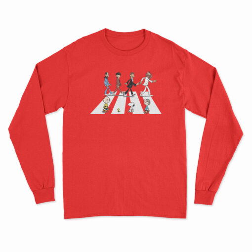Peanuts In Abbey Road The Beatles Snoopy Long Sleeve T-Shirt