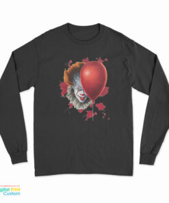 Pennywise Halloween Balloon IT Dancing Clown Horror Character Long Sleeve T-Shirt