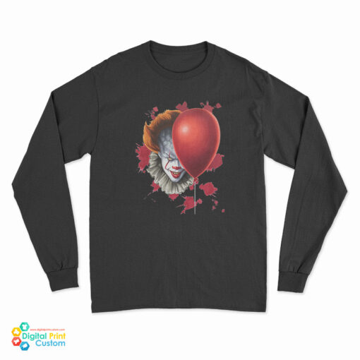 Pennywise Halloween Balloon IT Dancing Clown Horror Character Long Sleeve T-Shirt