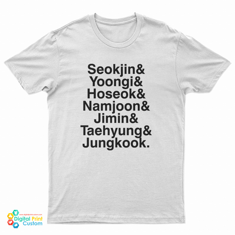 Seokjin Yoongi Hoseok Namjoon Jimin Taehyung Jungkook T-Shirt