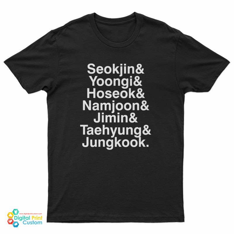 Seokjin Yoongi Hoseok Namjoon Jimin Taehyung Jungkook T-Shirt