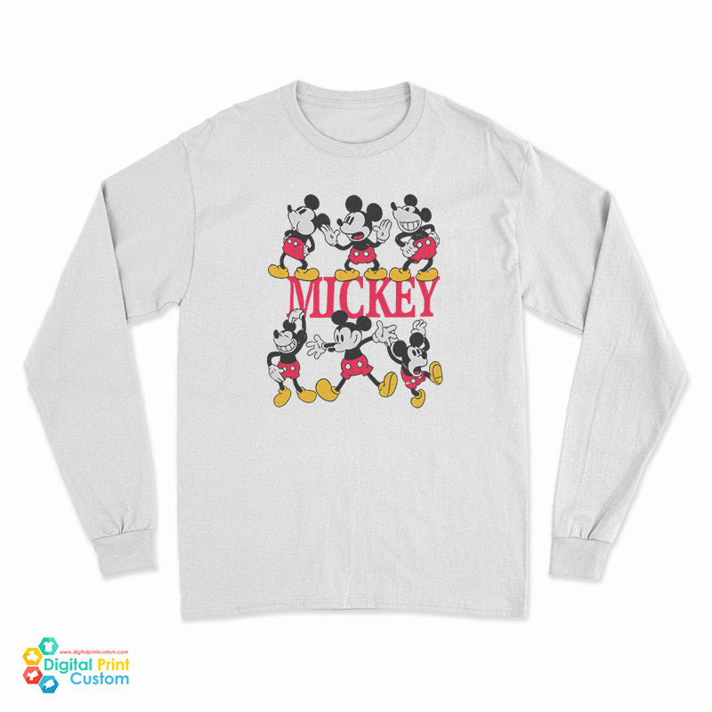 Vintage Mickey Mouse Pose Long Sleeve T-Shirt