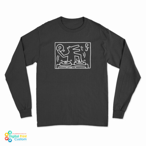 DJ Dog By Keith Haring Long Sleeve T-Shirt