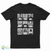 9 Faces Horror Halloween Mug Shot T-Shirt