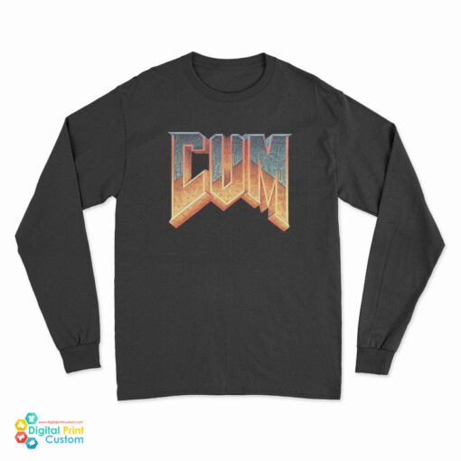 Doom Cum Logo Parody Long Sleeve T-Shirt