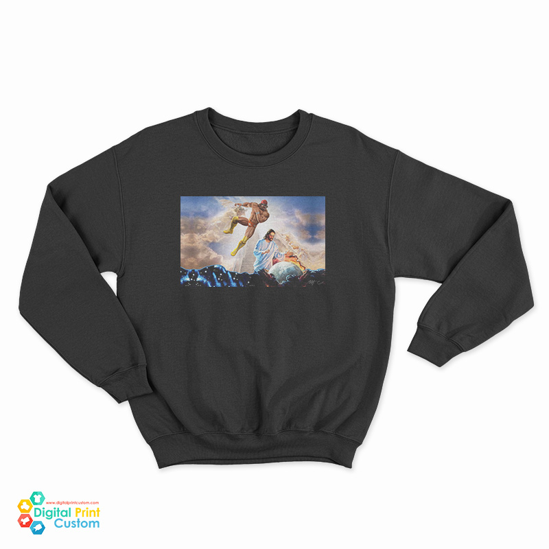 Macho Man Randy Savage Elbow Drop Jesus Sweatshirt