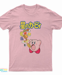 Kirby Food Kanji Pink T-Shirt