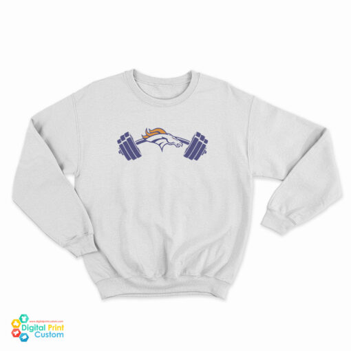 Nathaniel Hackett Denver Broncos Logo Dumbbell Silhouette Sweatshirt
