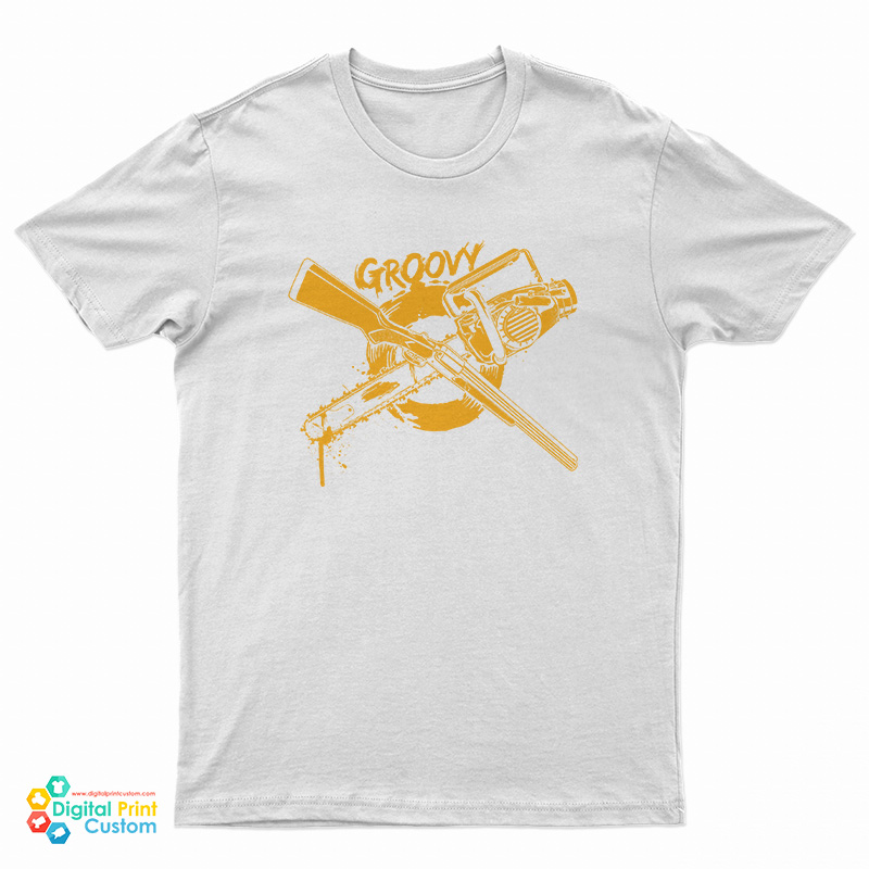 Groovy Chainsaw And Shotgun T-Shirt