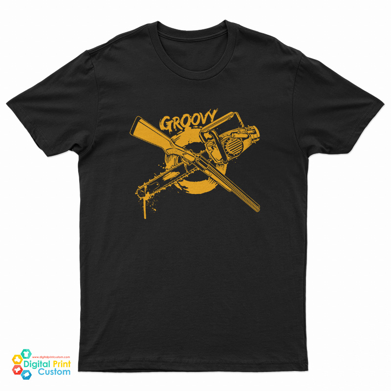 Groovy Chainsaw And Shotgun T-Shirt