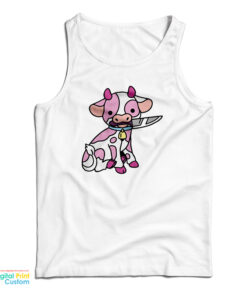 Pink Cow Knife Boyfriend Tank Top