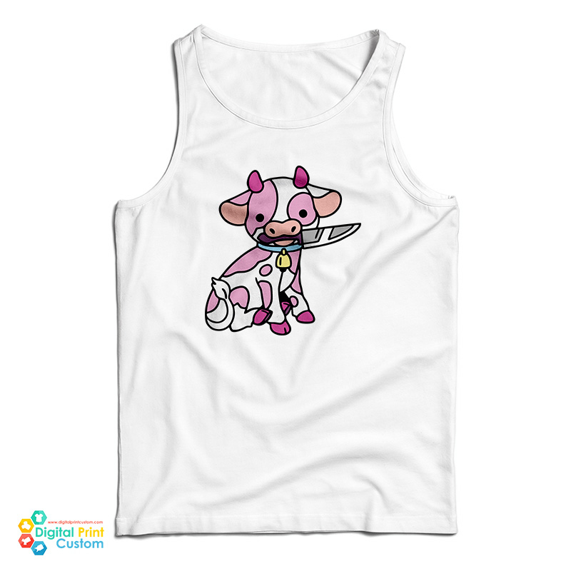 Pink Cow Knife Boyfriend Tank Top