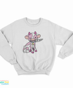 Pink Cow Knife Boyfriend Sweatshirt