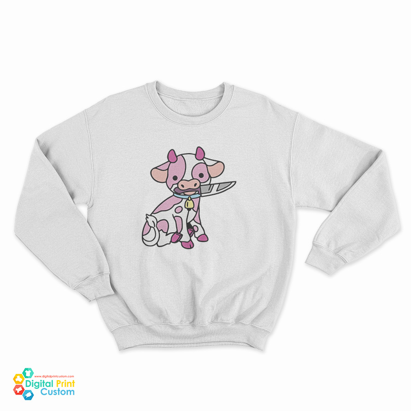Pink Cow Knife Boyfriend Sweatshirt