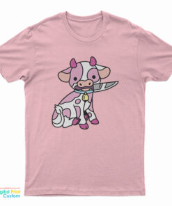 Pink Cow Knife Boyfriend T-Shirt