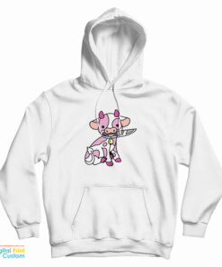 Pink Cow Knife Boyfriend Hoodie