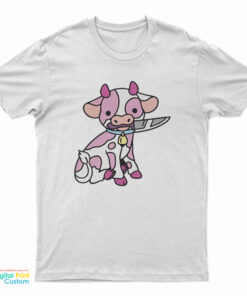 Pink Cow Knife Boyfriend T-Shirt
