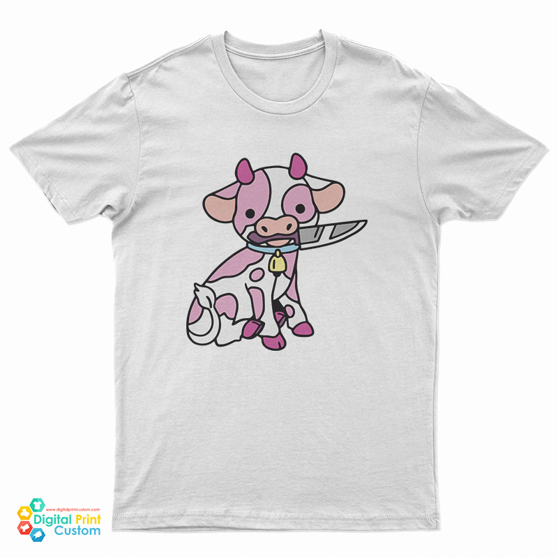 Pink Cow Knife Boyfriend T-Shirt
