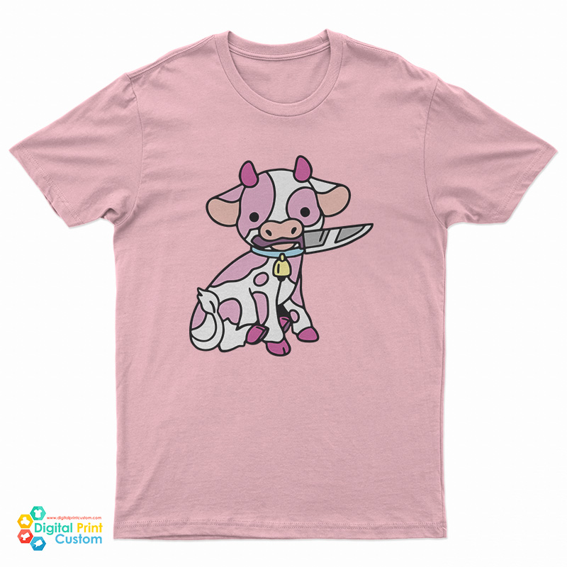 Pink Cow Knife Boyfriend T-Shirt