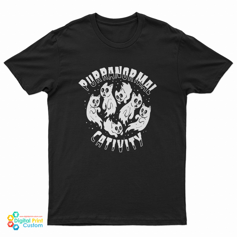 Purranormal Cativity Halloween Cat Ghost T-Shirt