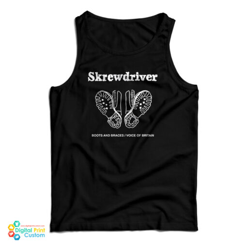 Skrewdriver Boots And Braces Voice Of Britain Tank Top