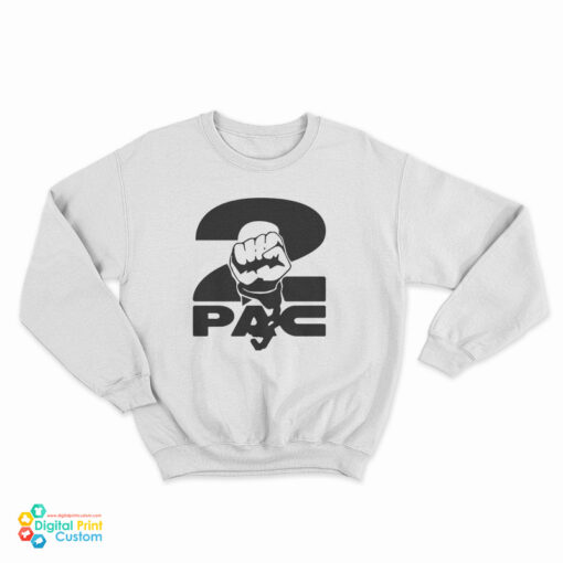 2pac Fist Overlap Old School Black Panther Logo Sweatshirt