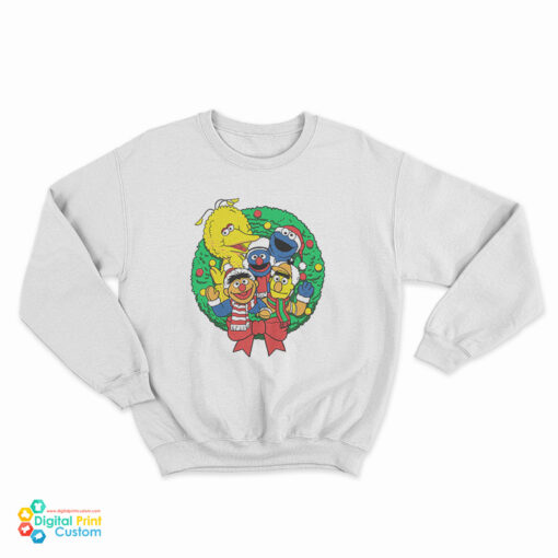Sesame Street Christmas Wreath Characters Sweatshirt
