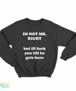 I'm Not Mr. Right But I'll Fuck You Till He Gets Here Sweatshirt
