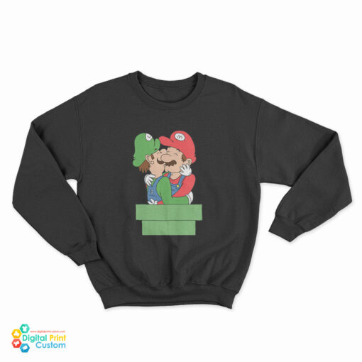 Mario And Luigi Kissing Sweatshirt