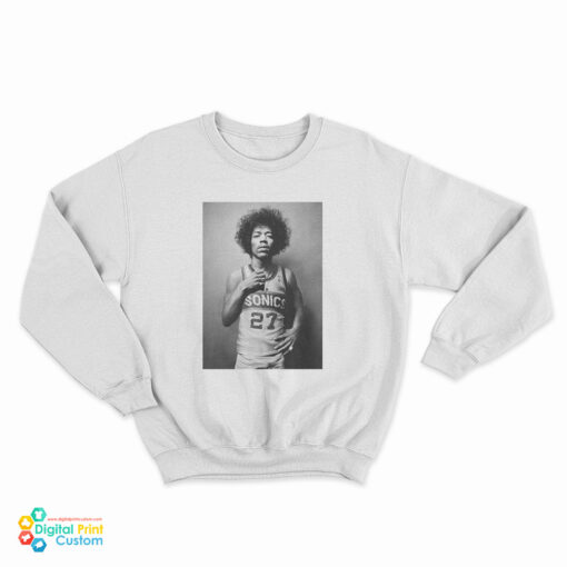 Jimi Hendrix Wearing Sonics Jersey Sweatshirt